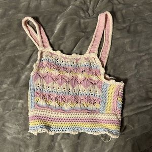 ZARA PASTEL CROTCHET TOP